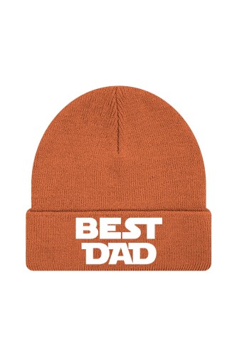 Czapka zimowa Best Dad - pomarańczowa