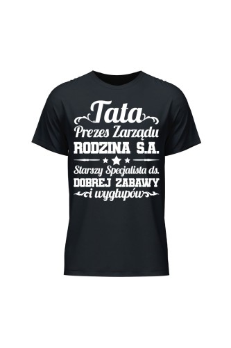 Koszulka męska Tata Prezes Zarządu Rodzina S.A. - czarna