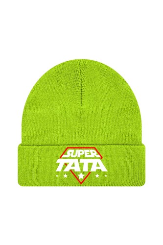 Czapka zimowa SUPER gwiezdny TATA - limonka