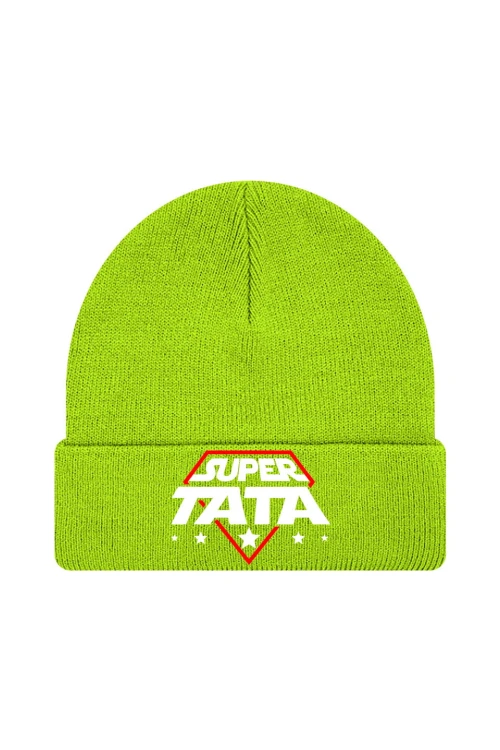 Czapka zimowa SUPER gwiezdny TATA - limonka