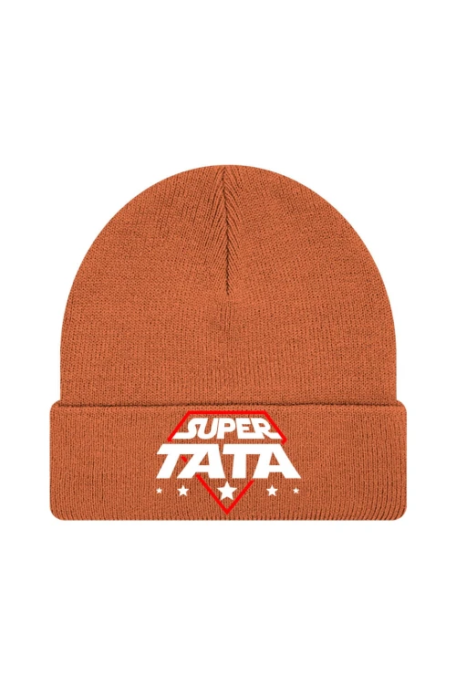 Czapka zimowa SUPER gwiezdny TATA - pomarańczowa