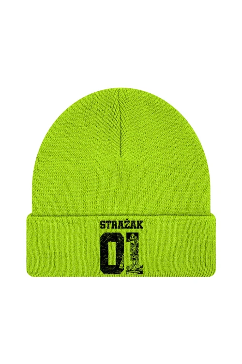 Czapka zimowa Strażak 01 - limonka