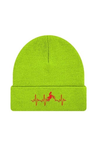 Czapka zimowa Motocross heartbeat - limonka