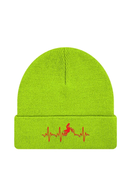 Czapka zimowa Motocross heartbeat - limonka
