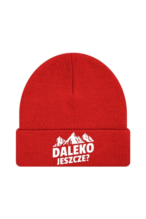 Czapka zimowa Daleko jeszcze - czerwona