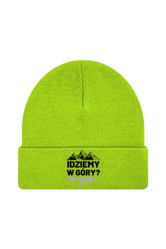 Czapka zimowa Idziemy w góry - limonka