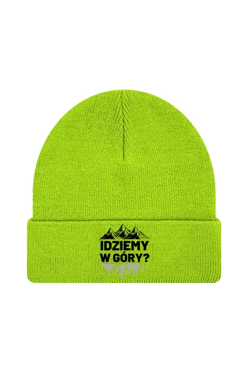 Czapka zimowa Idziemy w góry - limonka