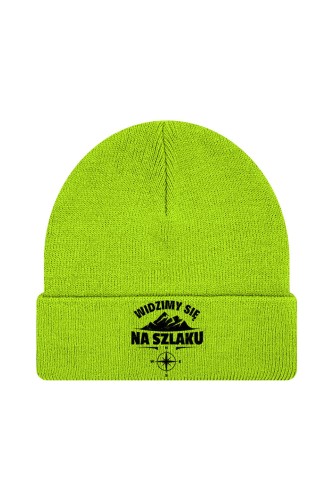 Czapka zimowa Widzimy się na szlaku - limonka