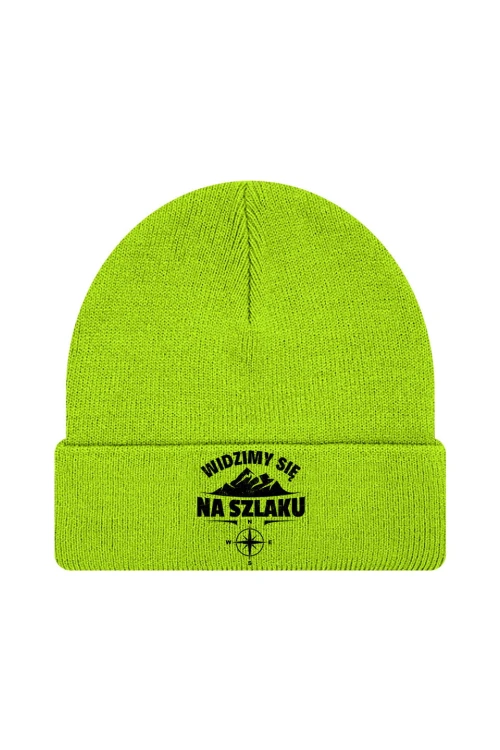 Czapka zimowa Widzimy się na szlaku - limonka