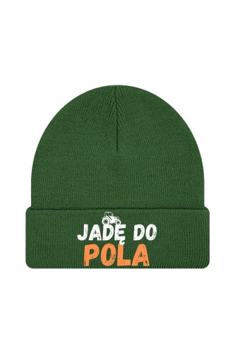 Czapka zimowa Jadę do pola - ciemnozielona