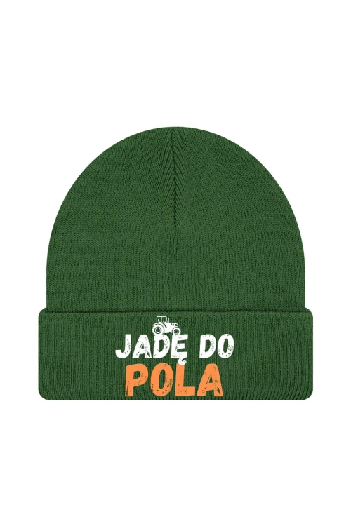 Czapka zimowa Jadę do pola - ciemnozielona