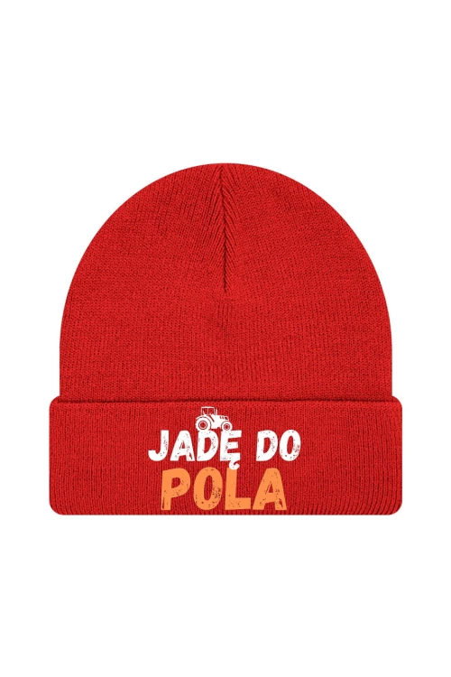 Czapka zimowa Jadę do pola - czerwona