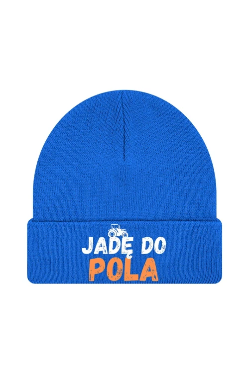 Czapka zimowa Jadę do pola - niebieska