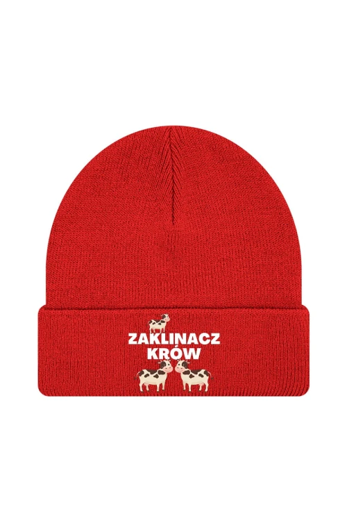 Czapka zimowa Zaklinacz krów - czerwona