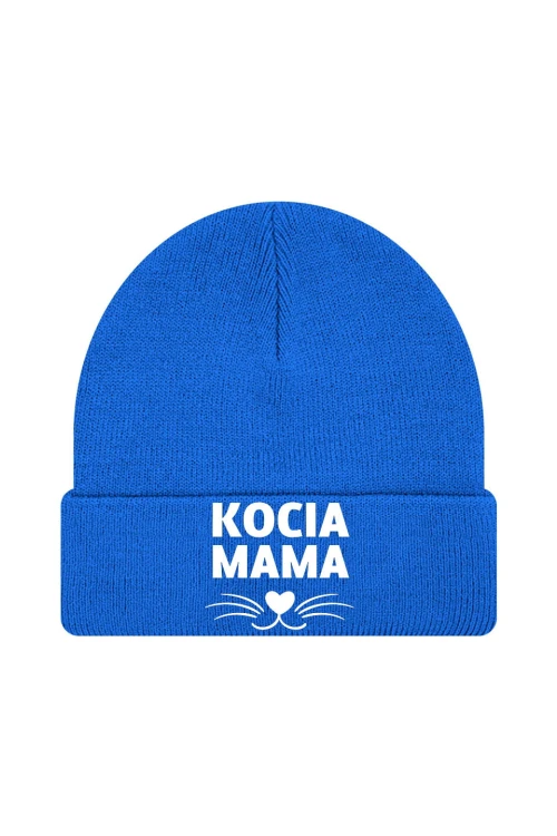 Czapka zimowa Kocia mama - niebieska