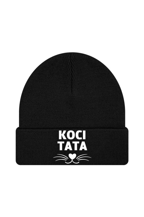 Czapka zimowa Koci tata - czarna
