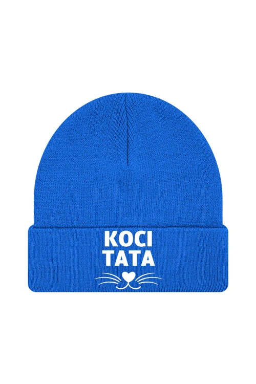 Czapka zimowa Koci tata - niebieska