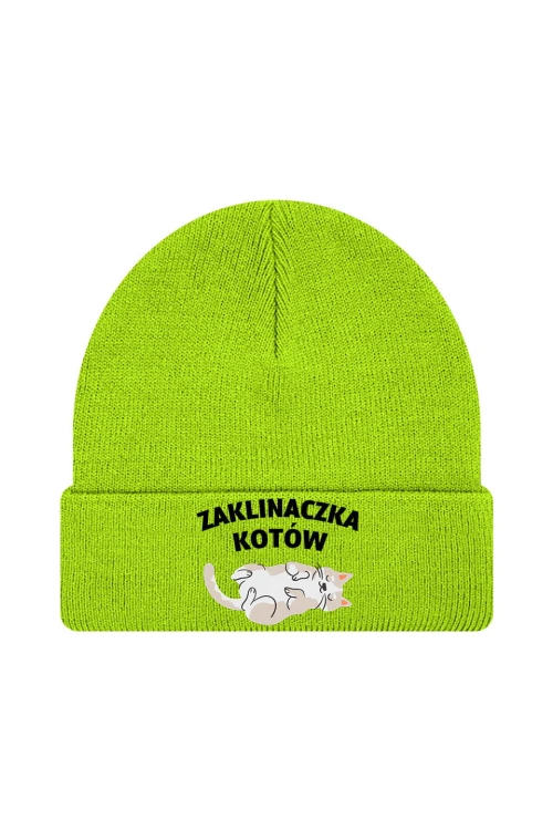 Czapka zimowa Zaklinaczka kotów - limonka