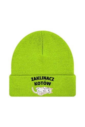 Czapka zimowa Zaklinacz kotów - limonka