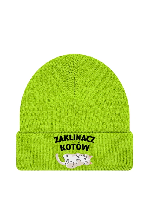 Czapka zimowa Zaklinacz kotów - limonka