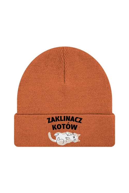 Czapka zimowa Zaklinacz kotów - pomarańczowa