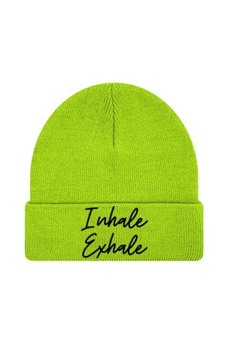 Czapka zimowa Inhale Exhale - limonka