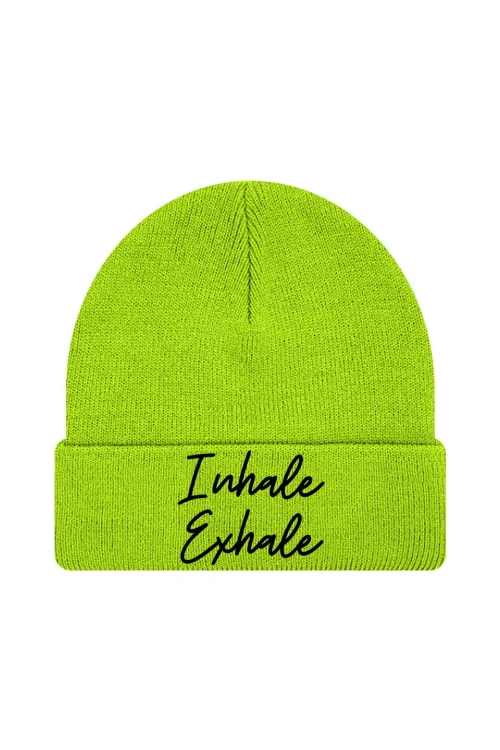 Czapka zimowa Inhale Exhale - limonka
