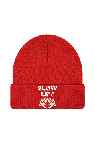 Czapka zimowa Slow life - czerwona