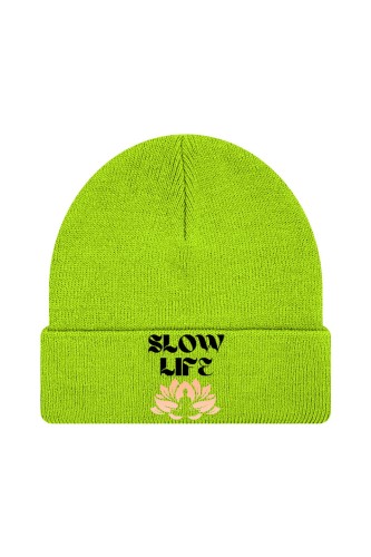 Czapka zimowa Slow life - limonka