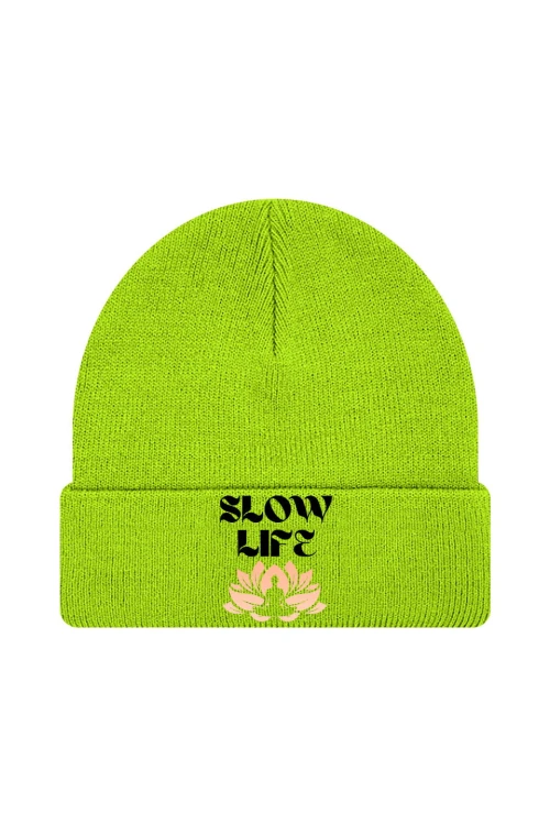 Czapka zimowa Slow life - limonka