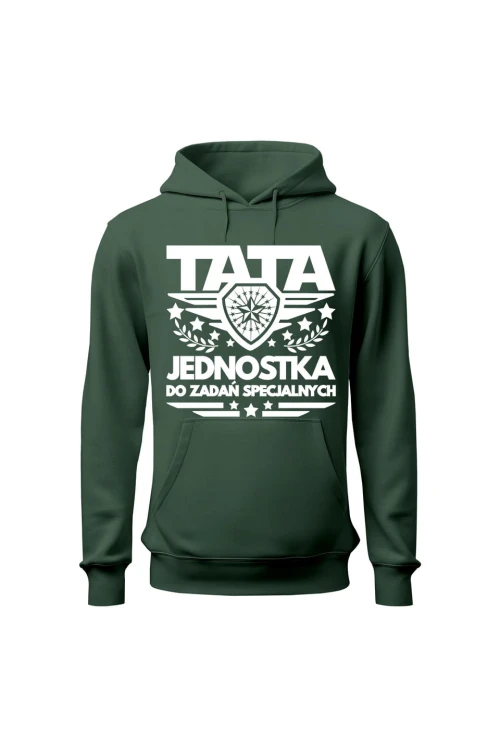 Bluza męska z kapturem TATA Jednostka do zadań specjalnych - zielona