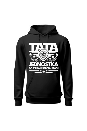 Bluza męska z kapturem TATA Jednostka do zadań specjalnych - czarna