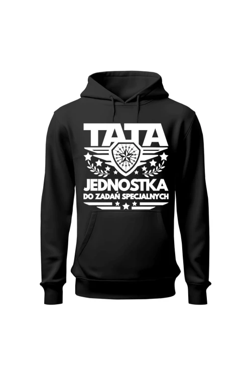 Bluza męska z kapturem TATA Jednostka do zadań specjalnych - czarna