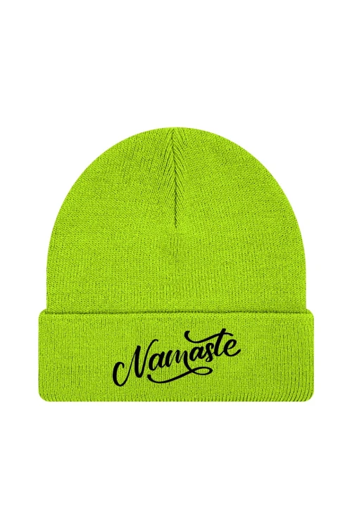 Czapka zimowa Namaste Napis - limonka