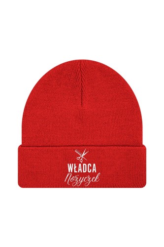 Czapka zimowa Władca nożyczek - czerwona