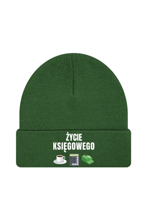 Czapka zimowa Życie księgowego - ciemnozielona