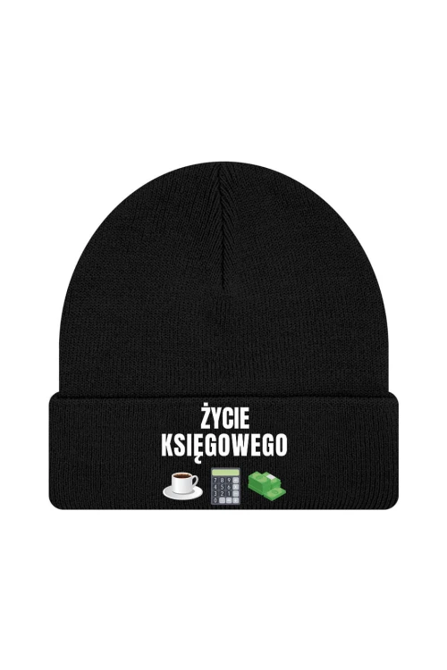 Czapka zimowa Życie księgowego - czarna
