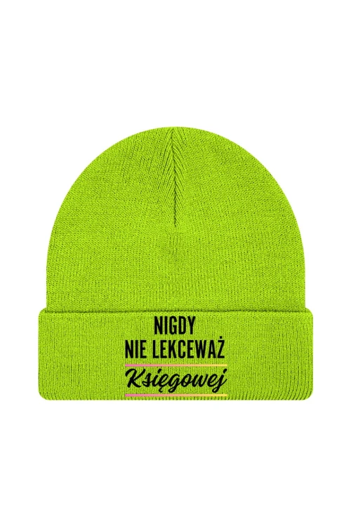 Czapka zimowa Nigdy nie lekceważ księgowej - limonka