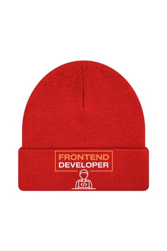 Czapka zimowa Frontend developer - czerwona