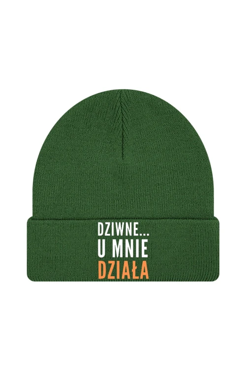 Czapka zimowa Dziwne u mnie działa - ciemnozielona
