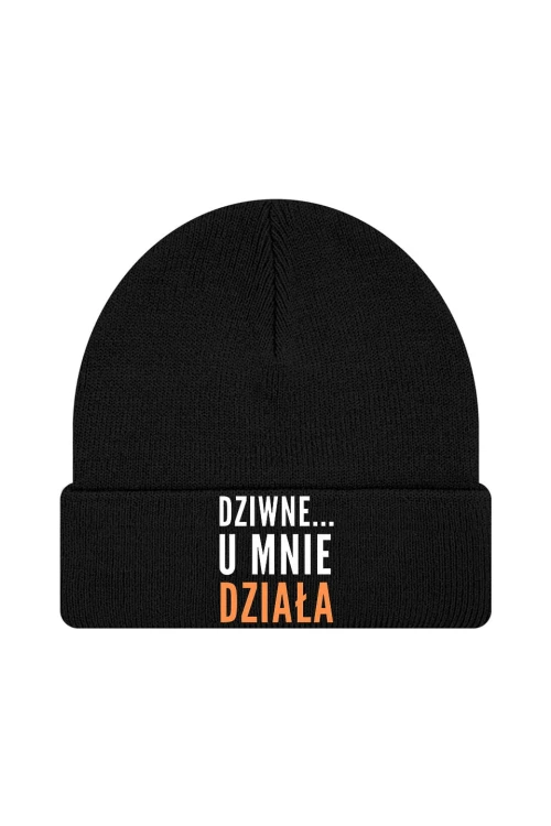 Czapka zimowa Dziwne u mnie działa - czarna
