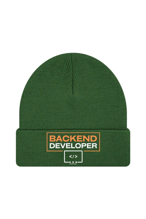Czapka zimowa Backend developer - ciemnozielona