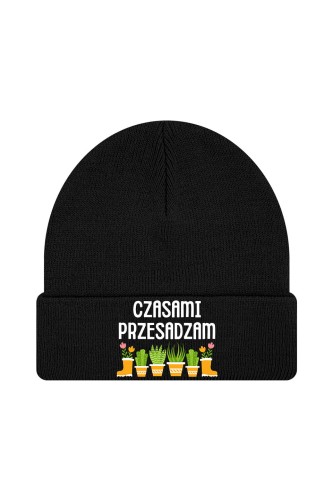 Czapka zimowa Czasami przesadzam - czarna