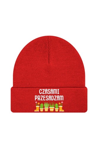 Czapka zimowa Czasami przesadzam - czerwona