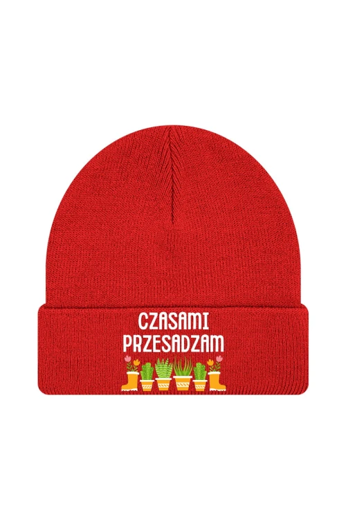 Czapka zimowa Czasami przesadzam - czerwona