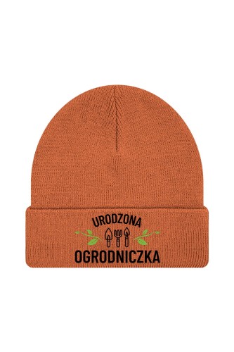 Czapka zimowa Urodzona ogrodniczka - pomarańczowa