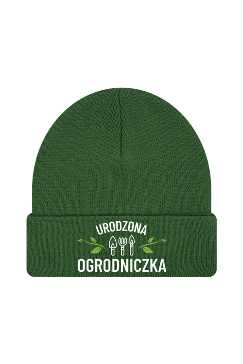 Czapka zimowa Urodzona ogrodniczka - ciemnozielona