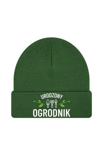 Czapka zimowa Urodzony ogrodnik - ciemnozielona