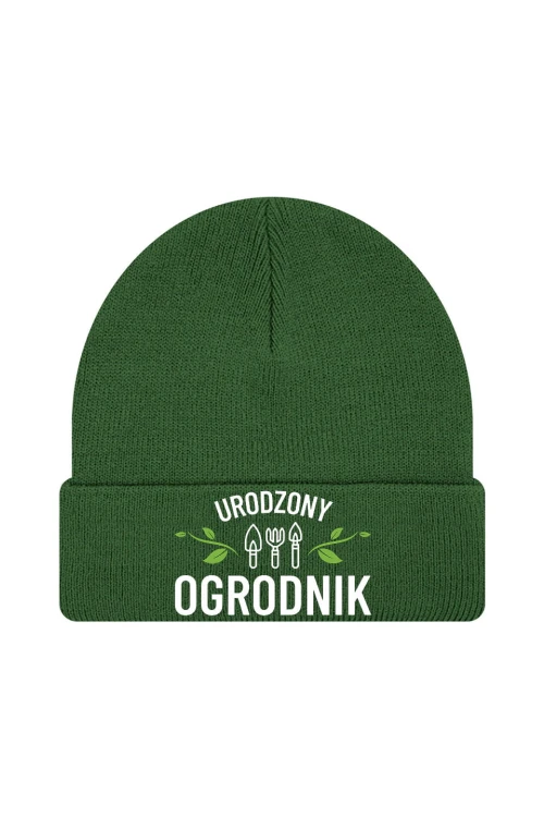 Czapka zimowa Urodzony ogrodnik - ciemnozielona