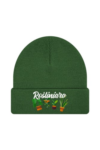 Czapka zimowa Rośliniara - ciemnozielona